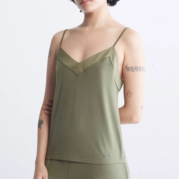 Calvin Klein Tops - Calvin Klein | NWT Modal Satin Sleep Camisole in Napa Green Size Medium